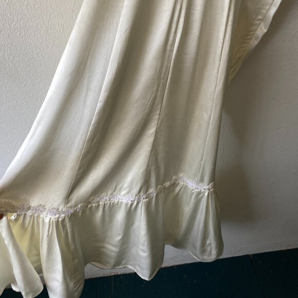 Vintage Cream Slip Dress Evening Gown Wedding Dress Party Gown Formal Dress L - Picture 10 of 12